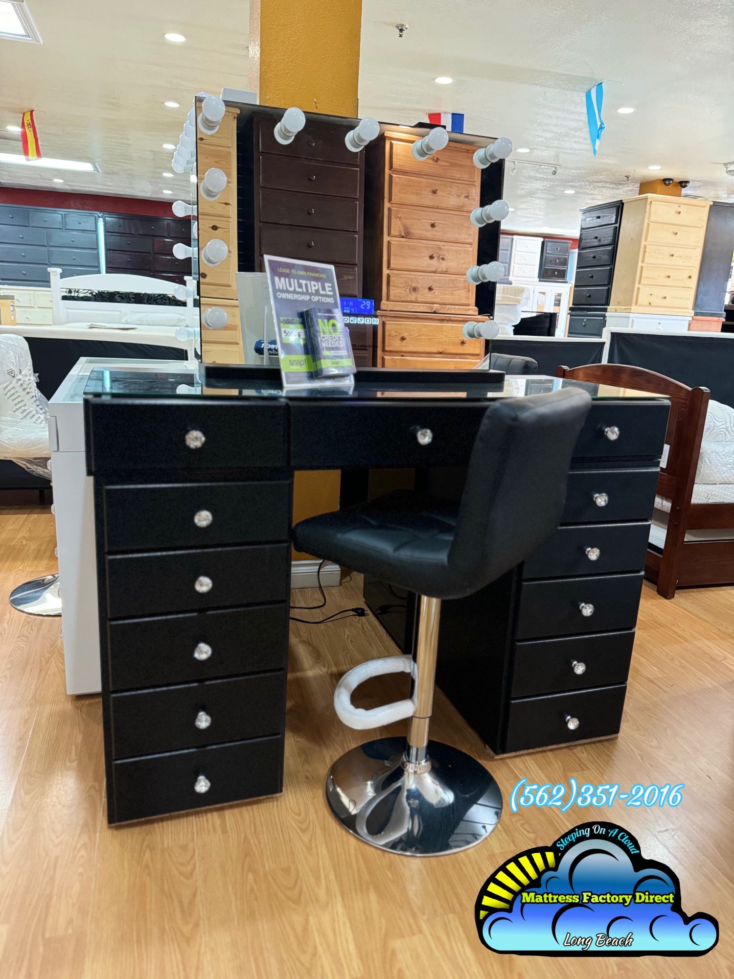 Black Vanity Desk With Lights New Dresser Chest