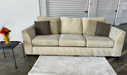 Living Spaces Three Seater Sofa In Beige Including Delivery