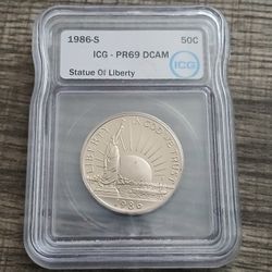 1986-S Statue of Liberty Half Dollar ICG PF69 DCAM