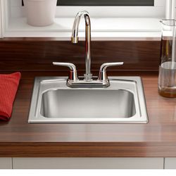 Kohler Toccata 15-in L x 16-in W Stainless Steel Drop - In  Residential Bar Sink