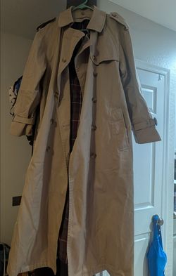 Khaki Double-Breasted Trench Coat