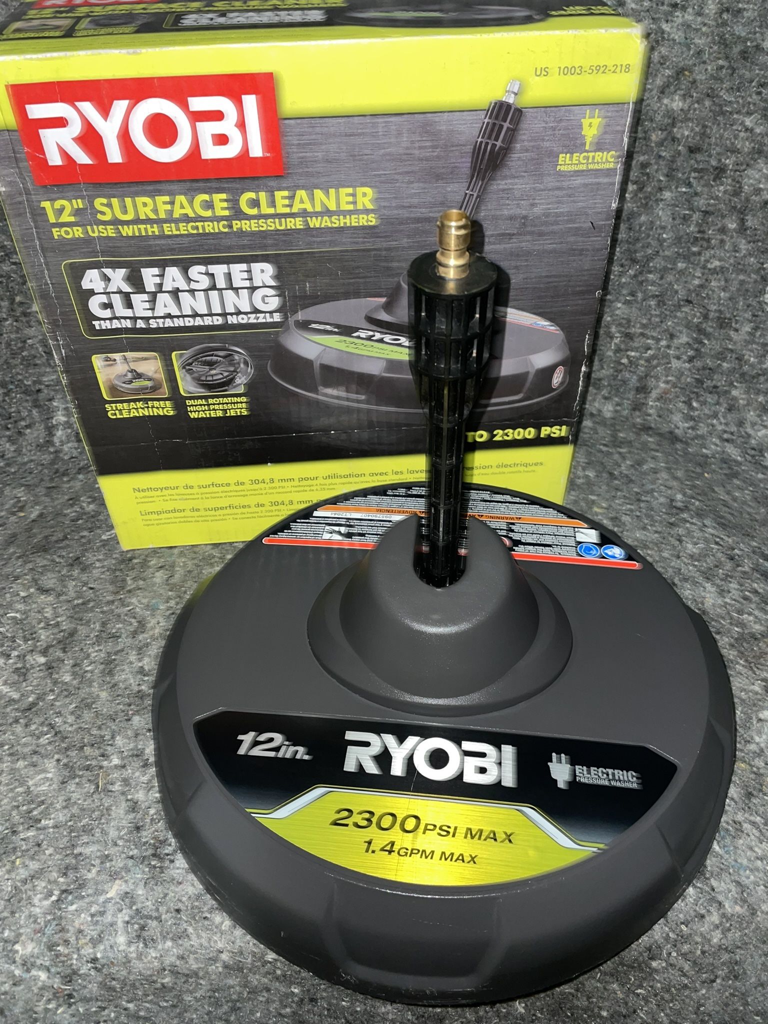 RYOBI 12 in. 2,300 PSI Electric Pressure Washers Surface Cleaner for