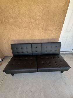 Black Leather Futon