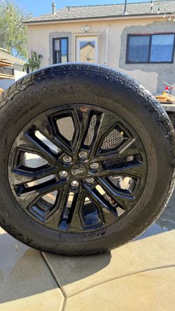 2025 Ford F-150 OEM 20” Black Wheels & Hankook AT2 Tires - 17k Miles
