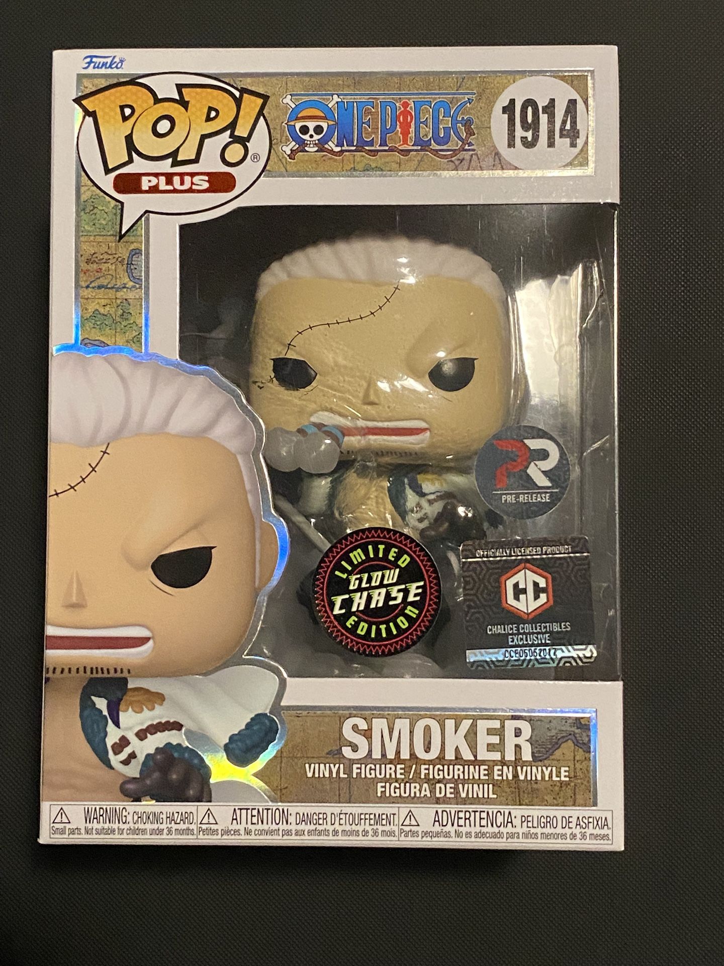 Smoker (PRE-RELEASE) GLOW CHASE #1914 Funko Pop Plus! One Piece PR