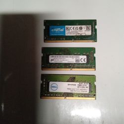 3  8GB DDR 4 MEMORY STICKS