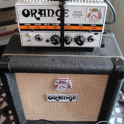 orange micro terror amp and orange cabinet micro amp great condition with ac adapter and nice speaker cable 