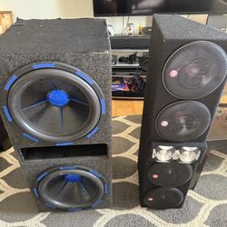 Car Audio Subwoofers And Amplifier 