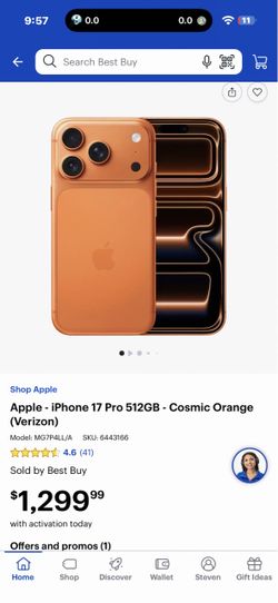 Apple iPhone 17 Pro 512GB Cosmic Orange