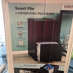 2 Drawer Black File Cabinet