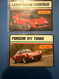 1989 matchbox car and drive vintage Lamborghini Porsche card lot