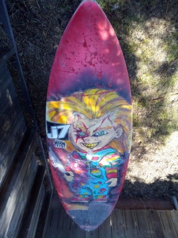 J-7 TriFinSurfboard With Chuckie From Childs play Depicted On The Back 250$ Obo