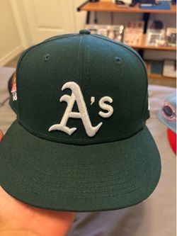 A’s hat.