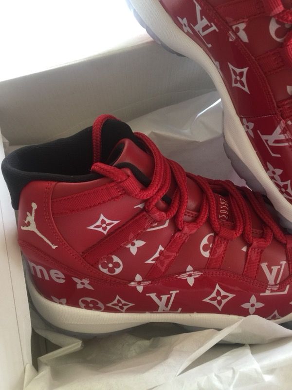 Authentic Air Jordan 11 Gym Red X supreme x Louis Vuitton on sale