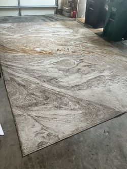 Golden White Rug Good Condition No Stains