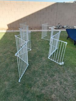 6 or 7 Panel White Metal Pet Dog Security Fences with Gate  $45 each See All Photos Read Description