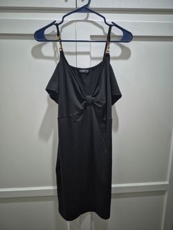 SHEIN Black Mini Dress with Gold Hardware