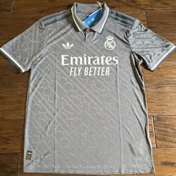 24/25 Real Madrid Third Jersey  Grey Soccer New With Tags Size XXXL