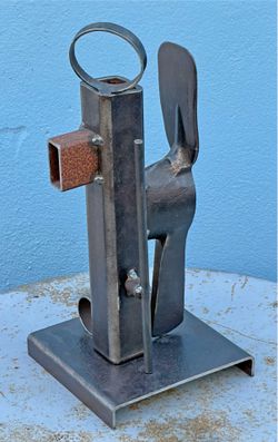 1980's brutalist abstract metal sculpture by Malka