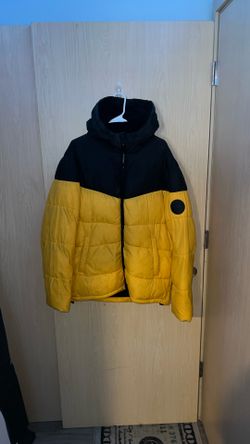 Yellow and Black Puffer Coat 