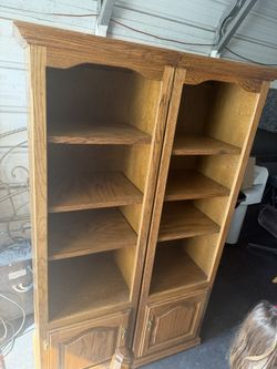 Pair Of Oak Bookcase Shelves