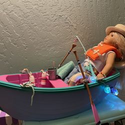 American Girl Doll Boat with accessories