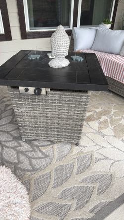 Relocation sale rattan wicker firepit table - $150