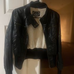 Girl Nice Leather Like Jacket  Size Small 