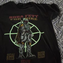 Star Wars boba fett glow in the dark shirt rare $70 obo
