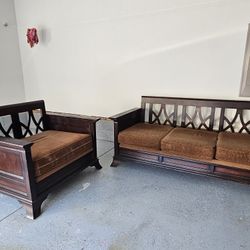 Sturdy Wood Sofa Set