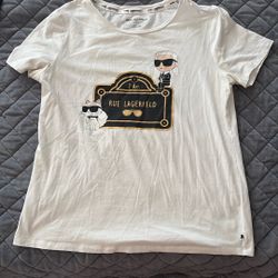 Karl Lagerfeld White tshirt with duo 