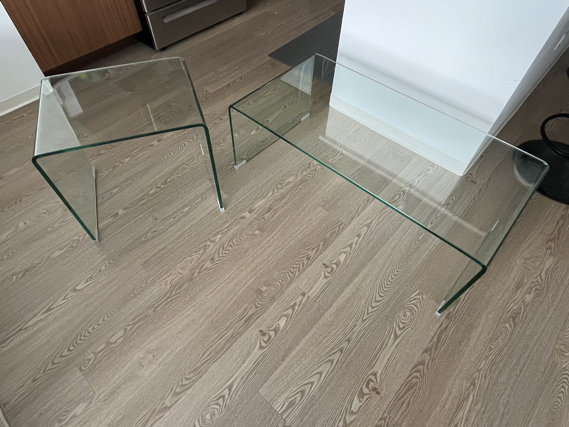 All Glass Coffee And End Table Set