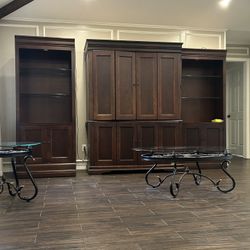 Used-Beautiful Dark Wood Entertainment Center