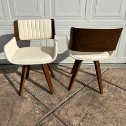 2 Brand New Swivel Modern Mid Century Leather Chairs