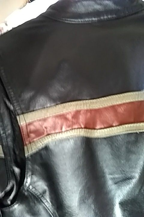 Boys large Wilson leather biker jacket