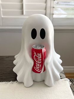 Ghost with Coke Can Halloween decor