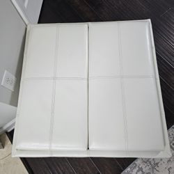 White Leather Ottaman