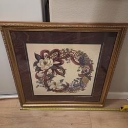 XL Wall Art Print Magnolia Wreath  Home Decor Decoration