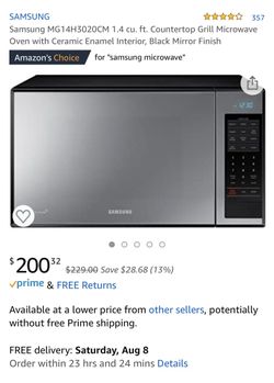 Samsung 950w microwave lightly used