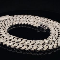 925 Silver With Moissanite Diamond Necklace 