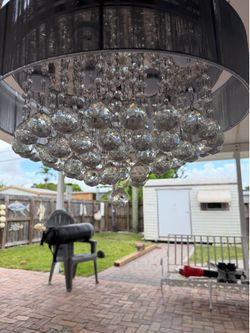 Modern Crystal Ceiling Fan Chandelier w/ Remote & LED Lights