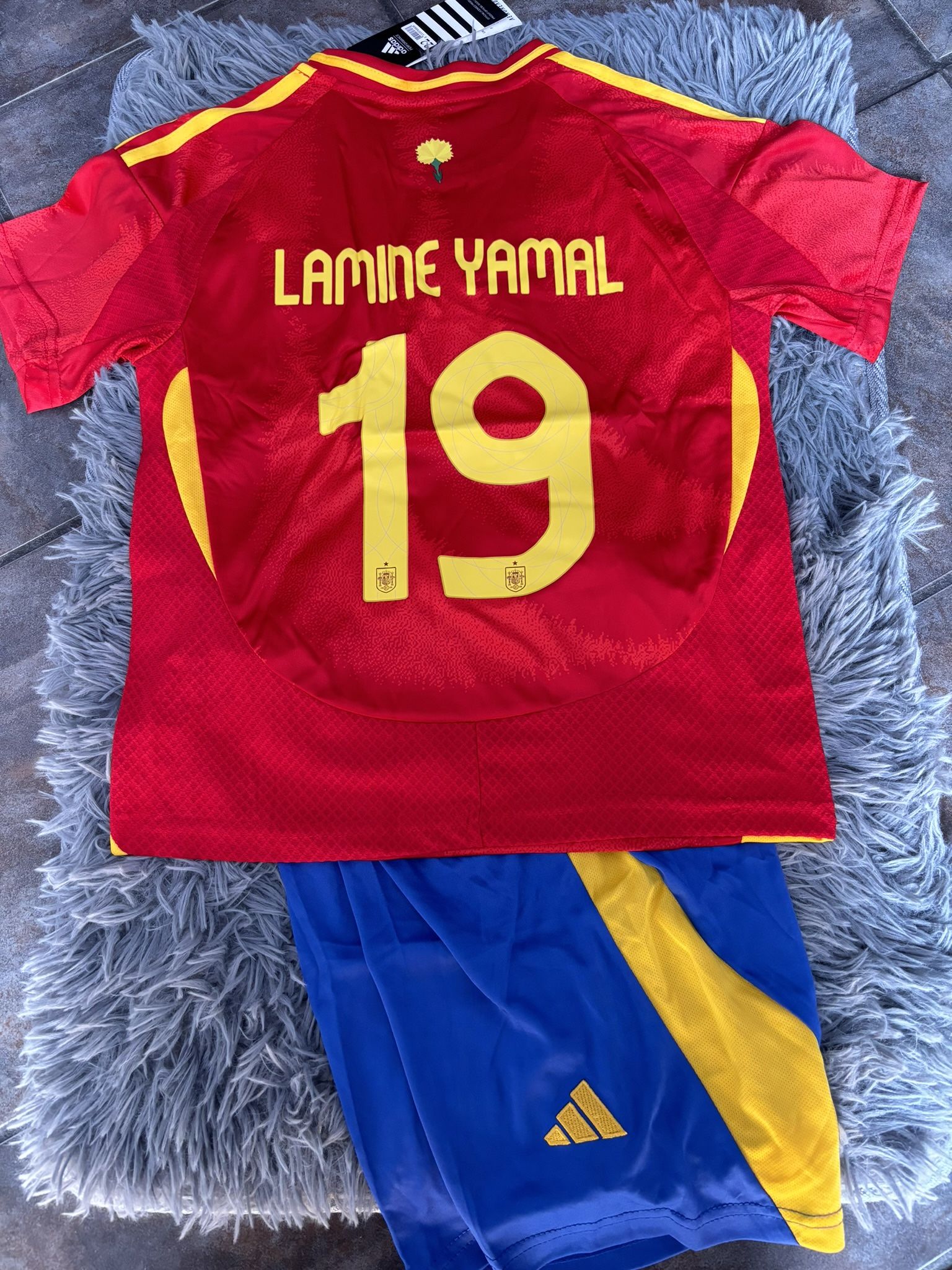 Spain Lamine Yamal Kids Soccer Jersey