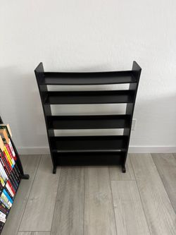 Three Black 5-Tier Media Storage Shelf