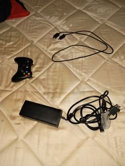 Xbox 360 Controller, Power Brick, and Cables