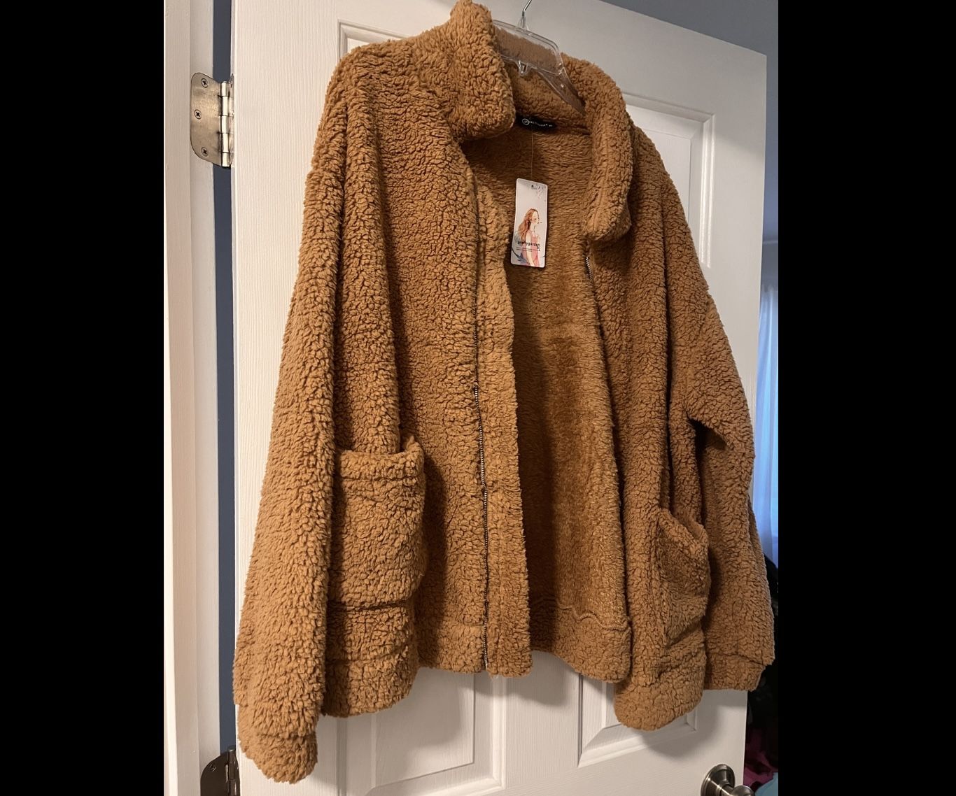 Brown Teddy Bear Sherpa Women’s Jacket XL