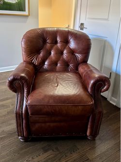 Brown Tufted Leather Recliner