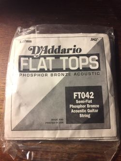 4) D Addario Ft042 Semi Flat phosphor bronze guitar strings