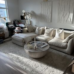 Cream Sectional Couch  & Coffee table 