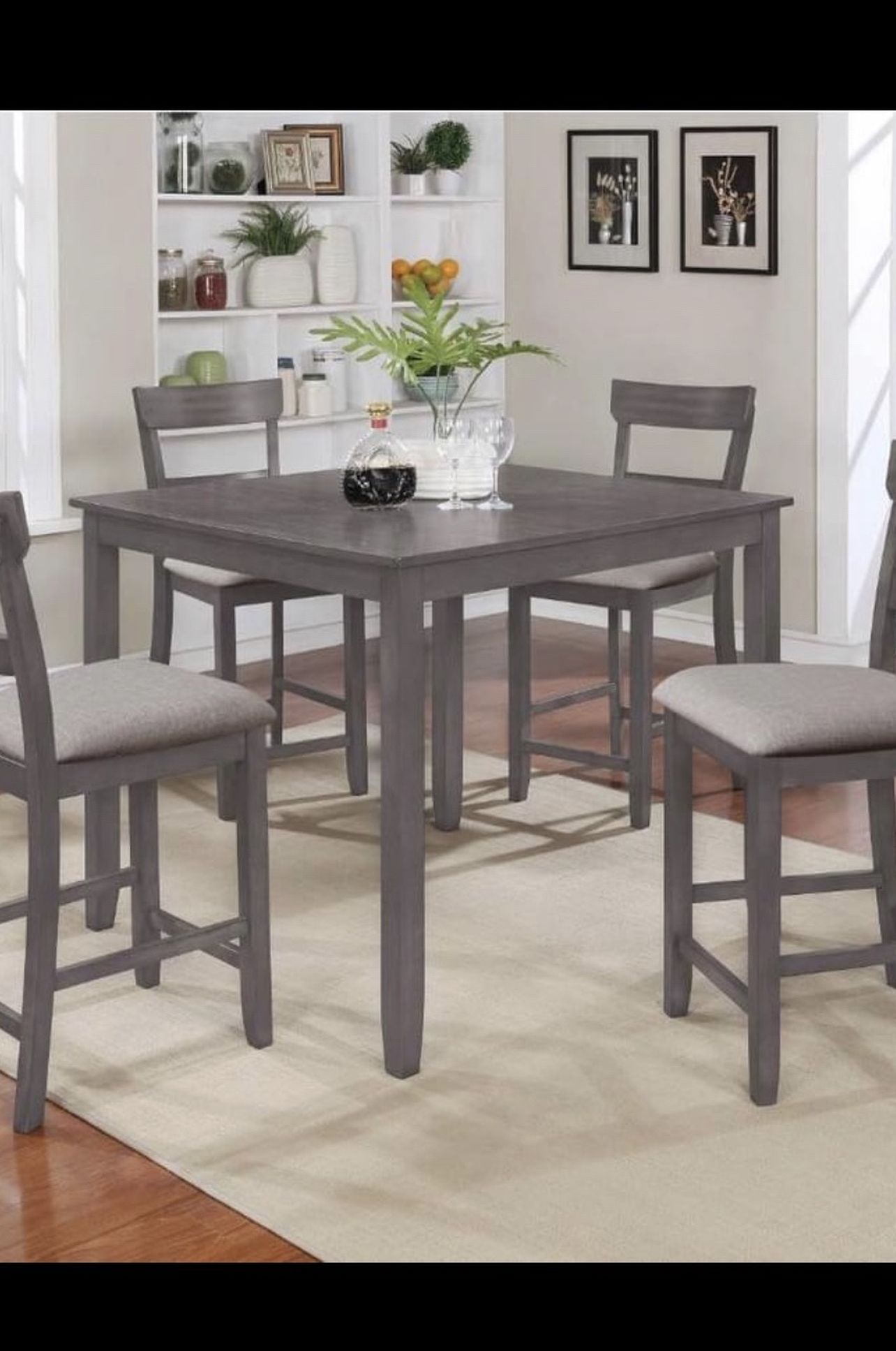 💥Brand New💥 Crown Mark Grey Henderson 5 Pack Counter Height Dining Set