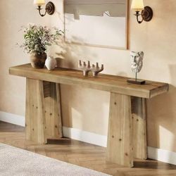 F2386 70.9" Solid Wood Console Table, Extra Long Narrow Entryway Table with Reinforced Frame, Farmhouse Sofa Table Behind Couch for Living Room, Hallw